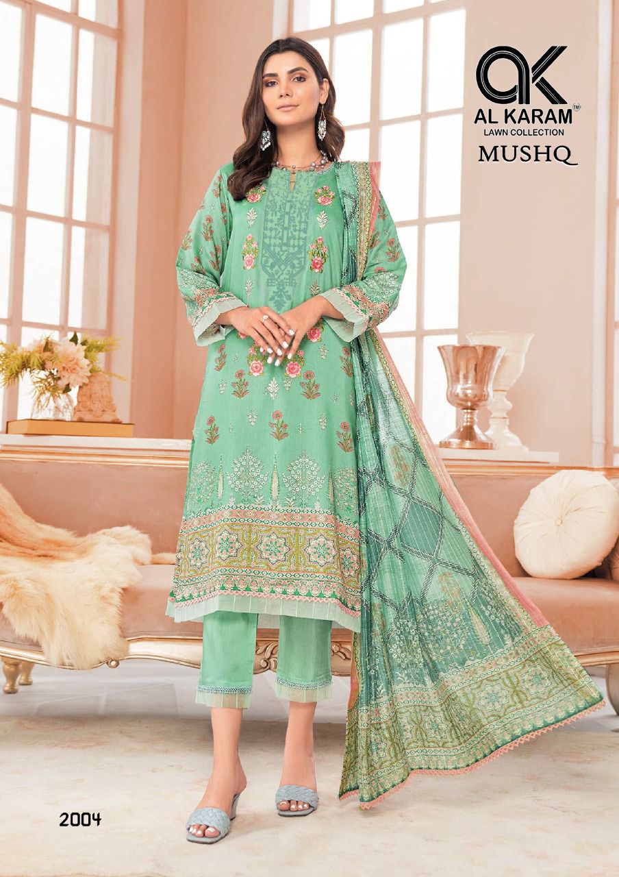 Al Karam Mushq Vol 2 Wholesale Karachi Cotton Dress Material Catalog
